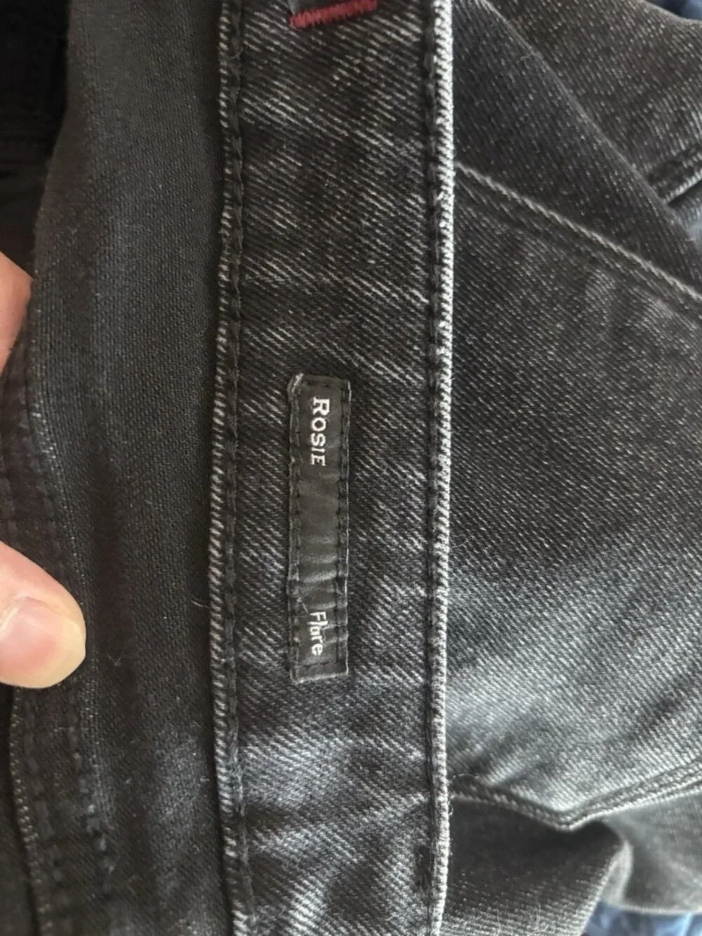 Dear John Rosie Flare Cut Off Black Jeans Sz 25